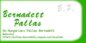 bernadett pallas business card